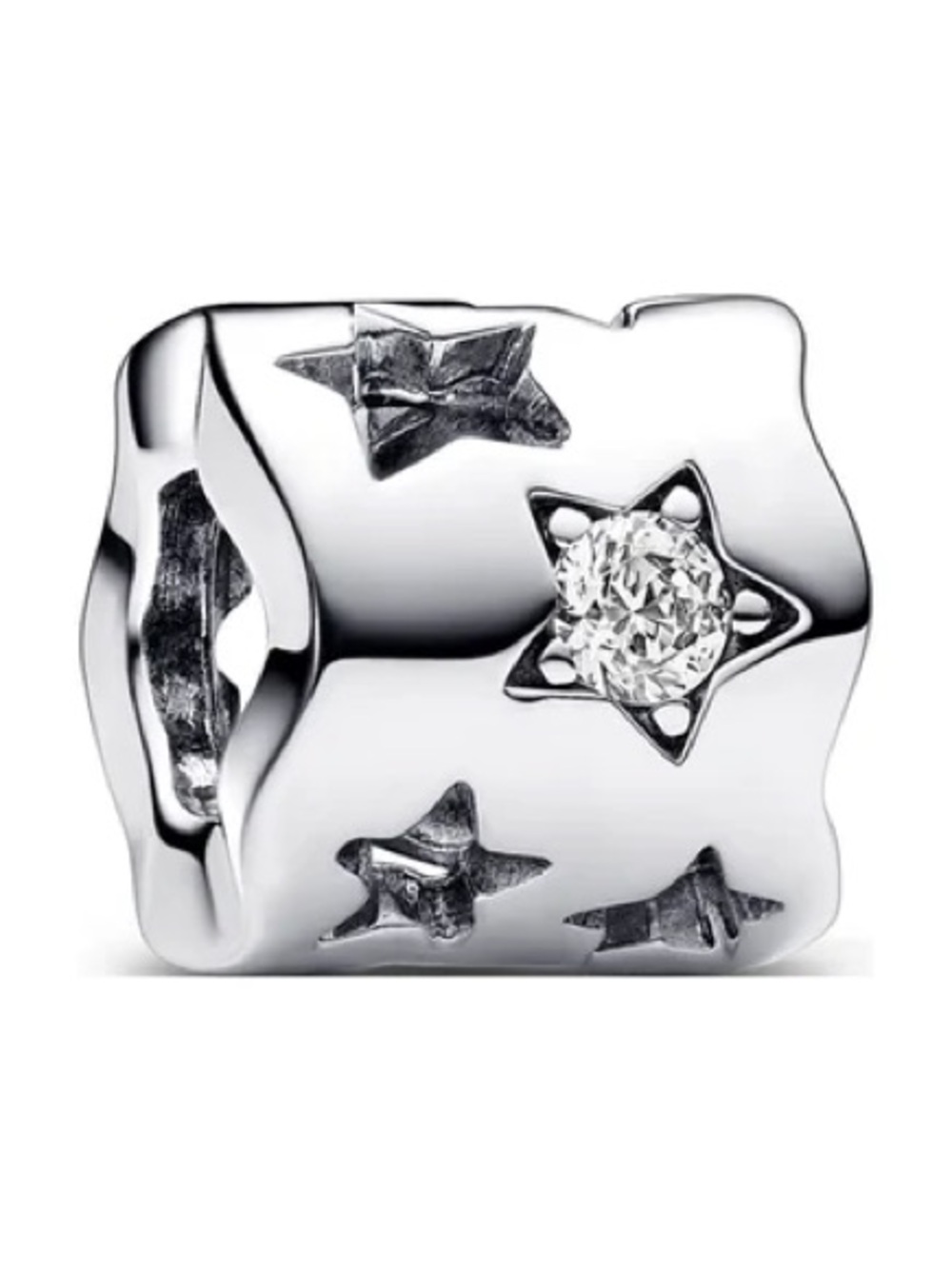 Pandora Silver Star CZ Spacer Charm - Shiny Silver